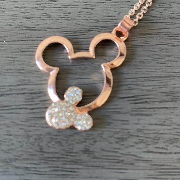 New Rose Gold Tone Mickey Mouse Necklace - Picture 4 of 4